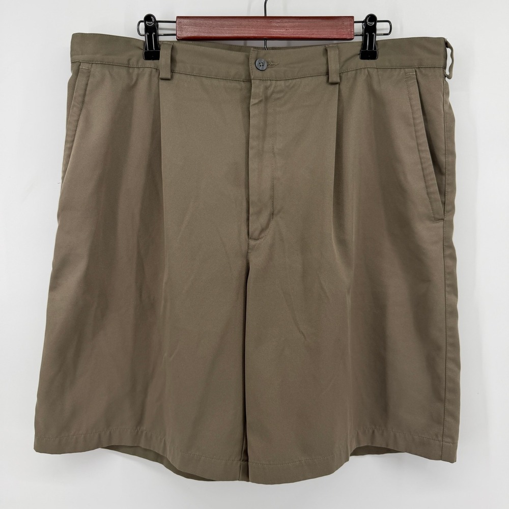 Nike Golf Shorts Mens 38 Brown Pleated Front Performance Swoosh Logo Performance